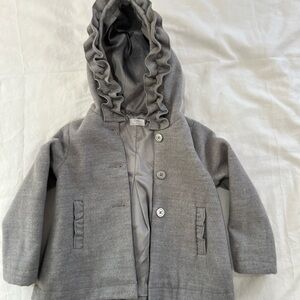 Cozy Gray Kids Hooded Puffer Coat